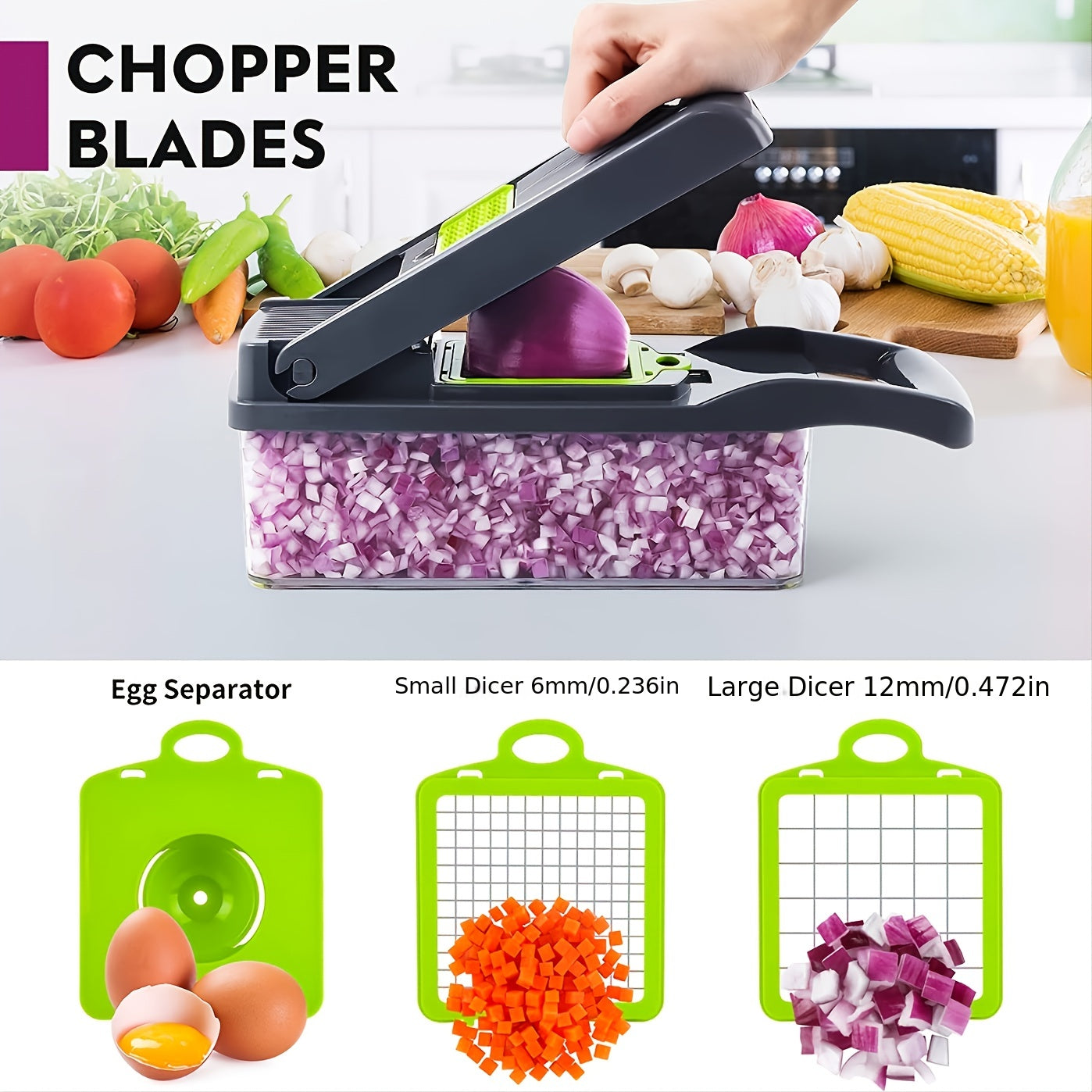 1pc Multifunctional Vegetable Chopper, 1pc Vegetable And Onion